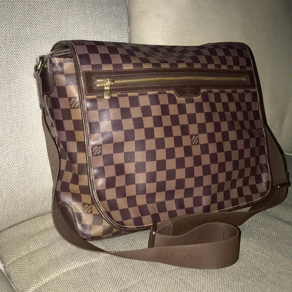 Louis Vuitton Brown Checkered Laptop Bag